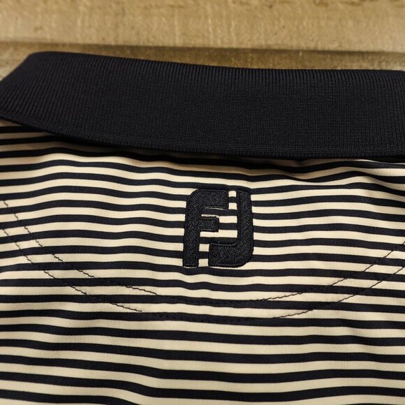 Footjoy performance polo shirt men's large black white stripes - Picture 8 of 10